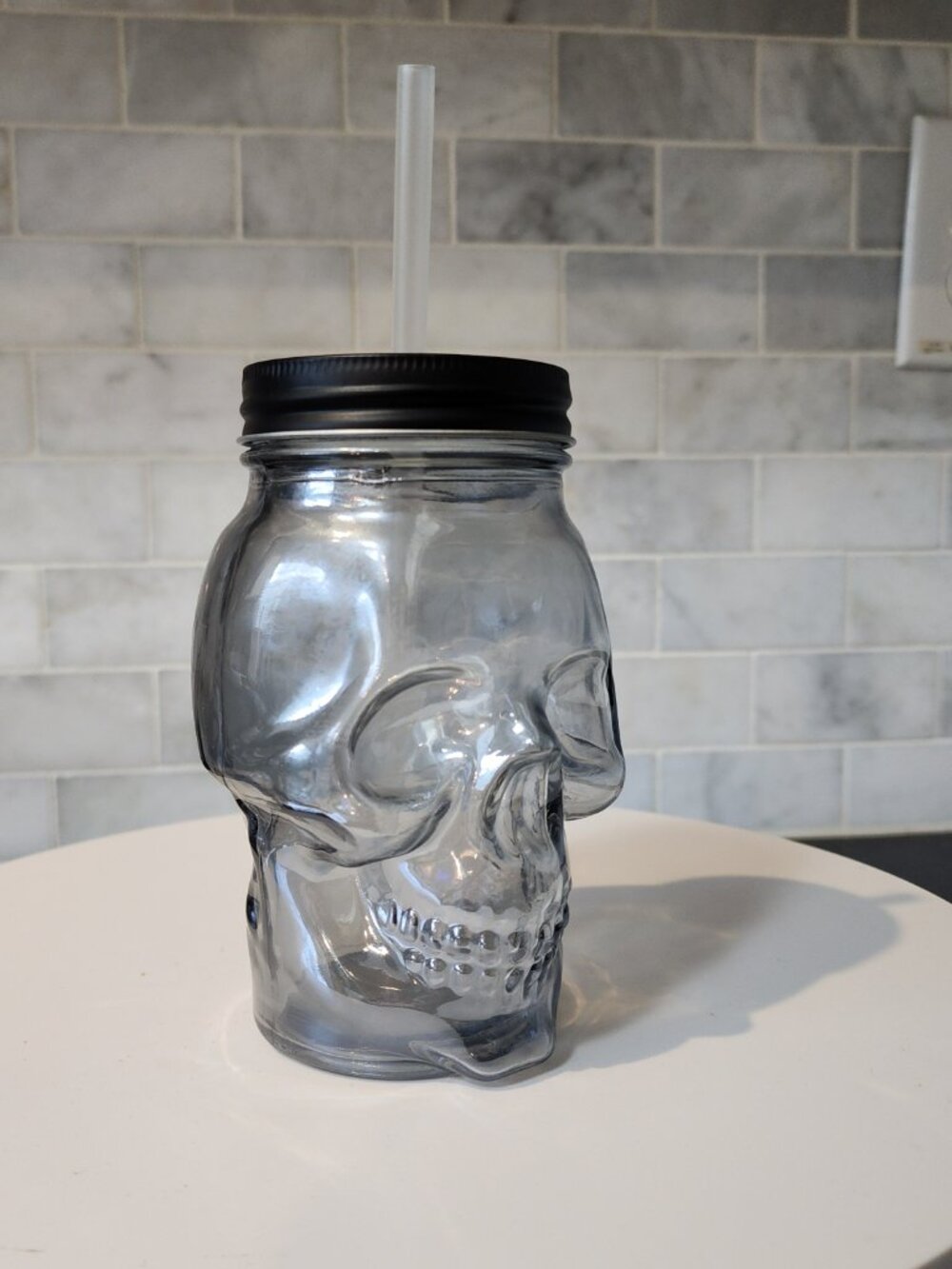 Glass Skull Mason Jar Tumbler - Picture 3 of 10